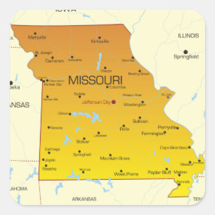 Map Of Missouri Square Sticker