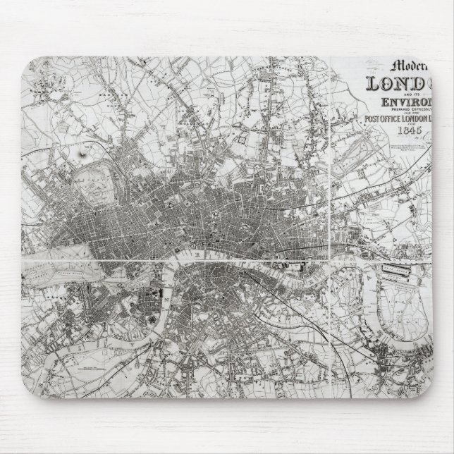 Map of Modern London and its Environs, 1854 Mouse Mat (Front)
