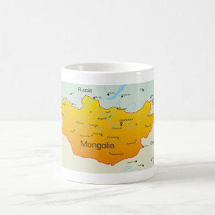 Map of Mongolia Coffee Mug