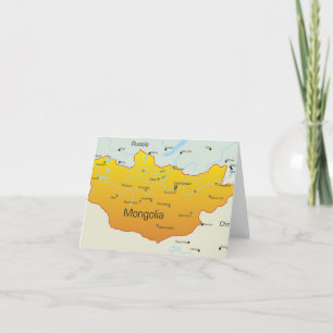 Map of Mongolia Thank You Card