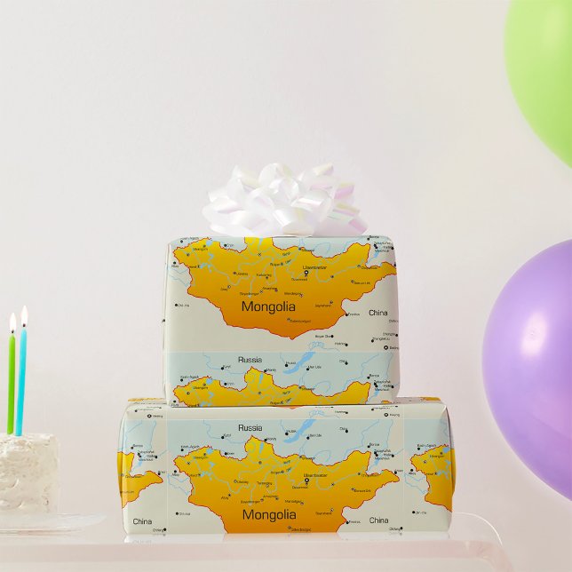 Map of Mongolia Wrapping Paper (Creator Uploaded)