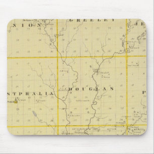 Map of Monona County, State of Iowa Mouse Mat