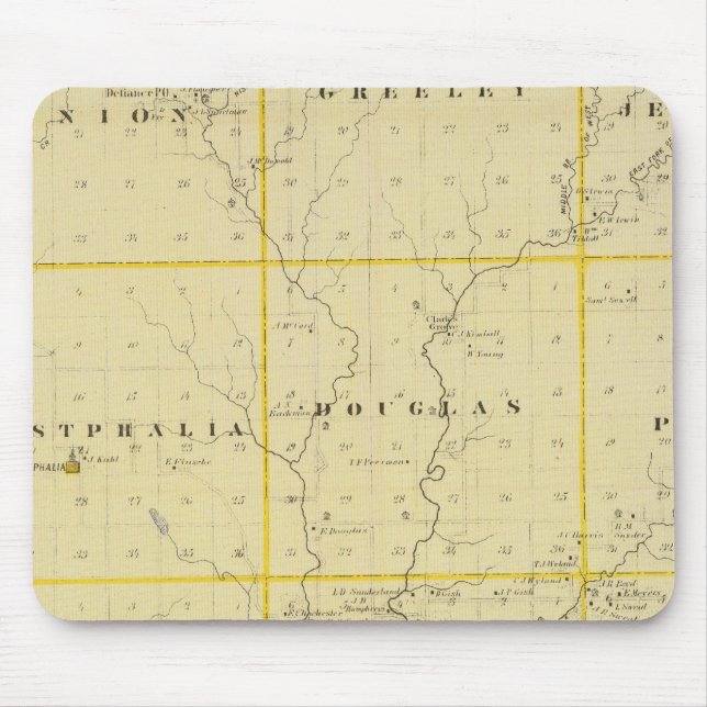 Map of Monona County, State of Iowa Mouse Mat (Front)