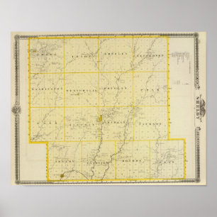 Map of Monona County, State of Iowa Poster