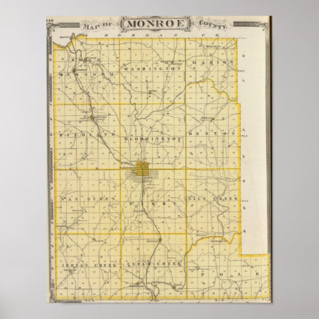 Map of Monroe County Poster (Front)