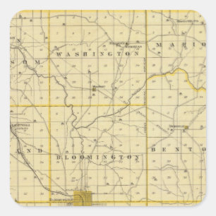 Map of Monroe County Square Sticker