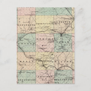 Map of Monroe County, State of Wisconsin Postcard