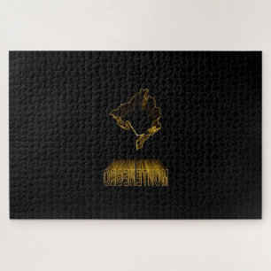Map of Montenegro, Gold Map Jigsaw Puzzle