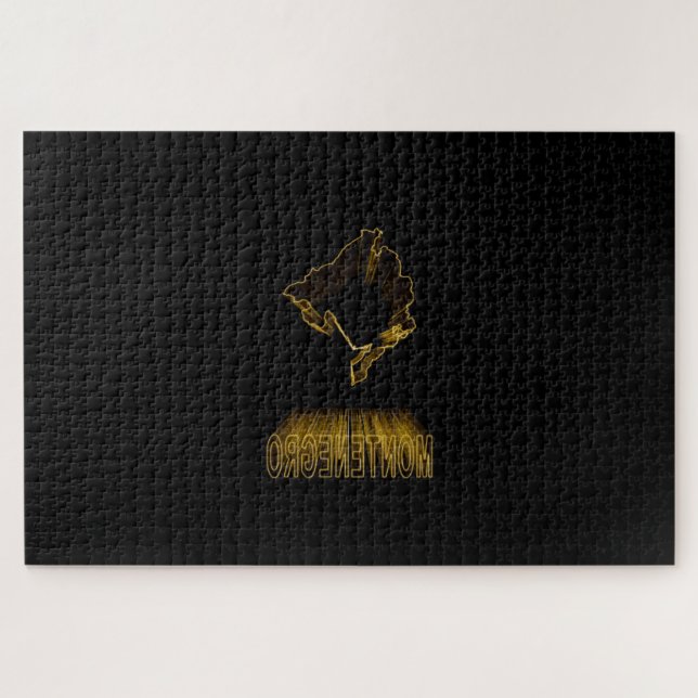 Map of Montenegro, Gold Map Jigsaw Puzzle (Horizontal)