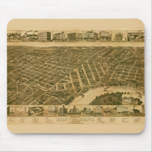 Map of Montgomery, Capital of Alabama (1887) Mouse Mat