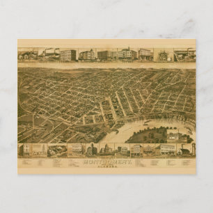Map of Montgomery, Capital of Alabama (1887) Postcard