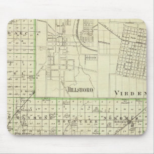 Map of Montgomery County, Hillsboro and Virden Mouse Mat