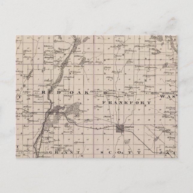 Map of Montgomery County, State of Iowa Postcard (Front)