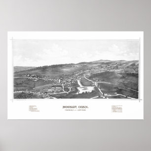 Map of Moosup, CT from 1889 Poster
