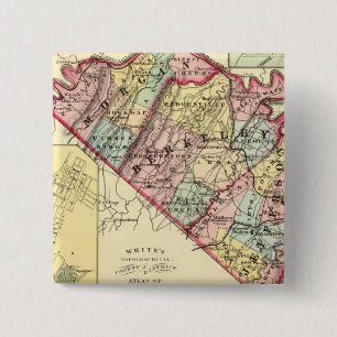 Map of Morgan, Berkeley, and Jefferson counties 15 Cm Square Badge