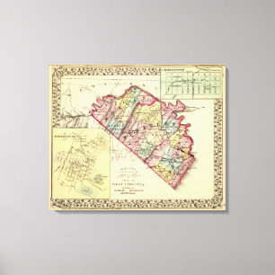 Map of Morgan, Berkeley, and Jefferson counties Canvas Print