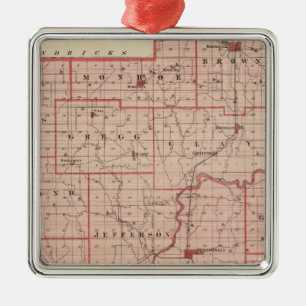 Map of Morgan County with Mooresville Metal Tree Decoration