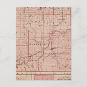 Map of Morgan County with Mooresville Postcard