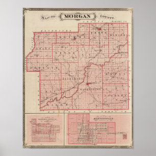 Map of Morgan County with Mooresville Poster