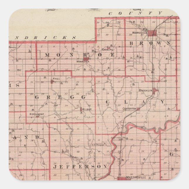 Map of Morgan County with Mooresville Square Sticker (Front)