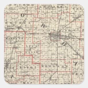 Map of Morgan & Scott counties Square Sticker