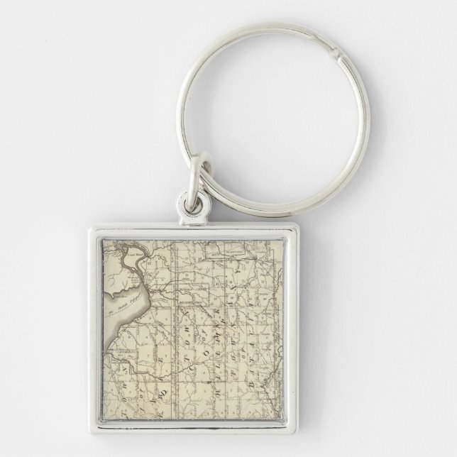 Map of Morris's Purchase or West Geneseo Key Ring (Front)