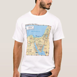 Map of Moses Exodus Egypt and Sinai 1400 to 1200 B T-Shirt
