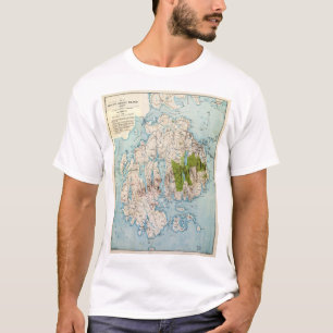 Map of Mount Desert Island, Maine (1917) T-Shirt