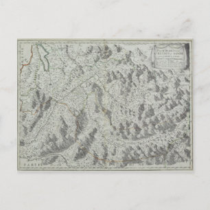 Map of Mountains Postcard