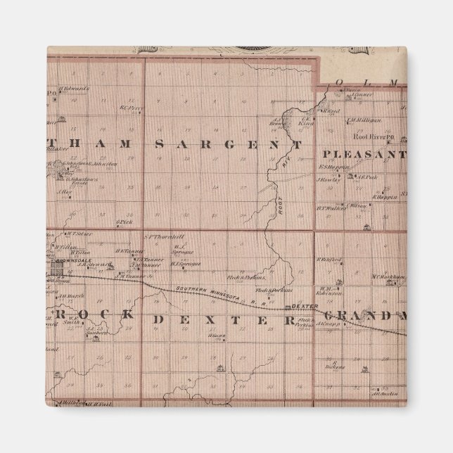 Map of Mower County, Minnesota Magnet (Front)