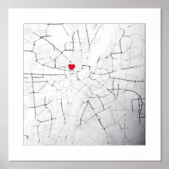  Map of Munich, Germany Modern Elegant Classy Gift Foil Prints (Front)