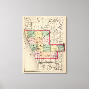 Map of Muskegon County, Michigan Canvas Print