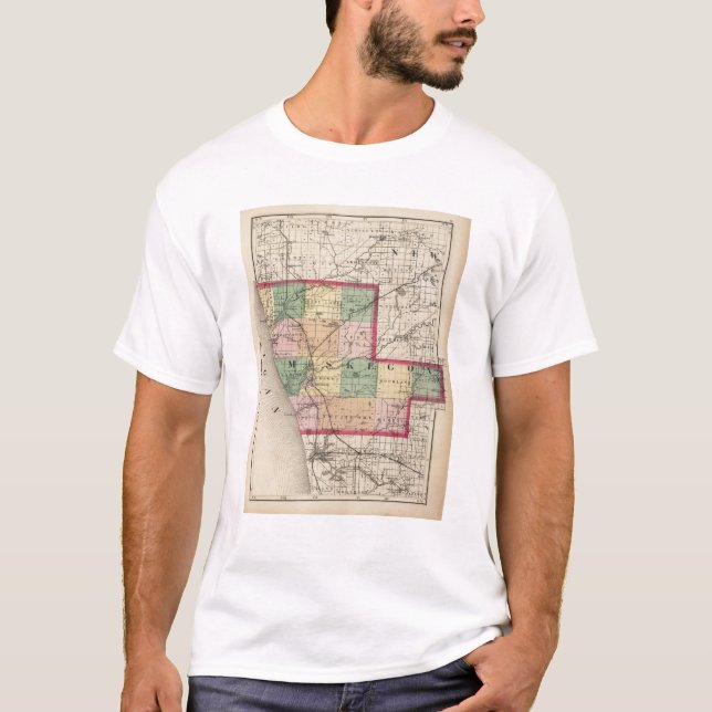 Map of Muskegon County, Michigan T-Shirt (Front)