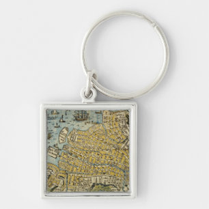 Map of Nagasaki Key Ring