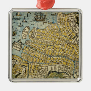 Map of Nagasaki Metal Tree Decoration