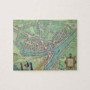 Map of Namur, from 'Civitates Orbis Terrarum' by G Jigsaw Puzzle
