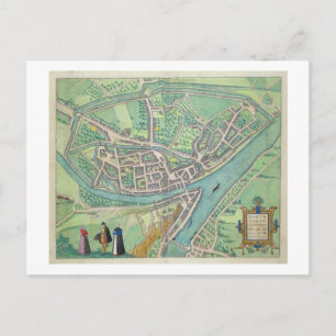 Map of Namur, from 'Civitates Orbis Terrarum' by G Postcard
