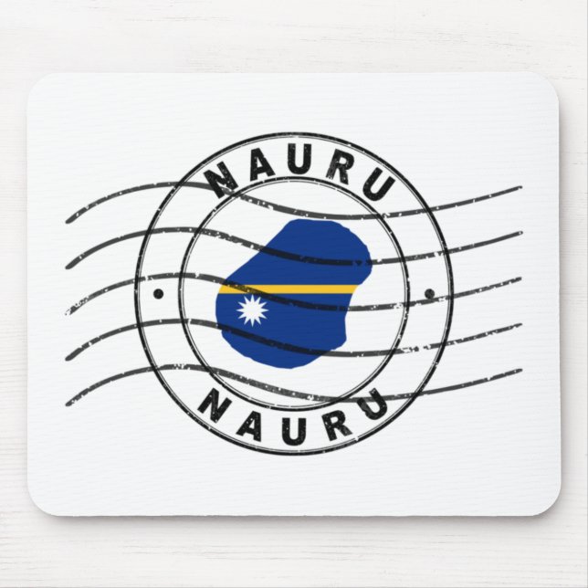 Map of Nauru, Postal Passport Stamp Mouse Mat (Front)