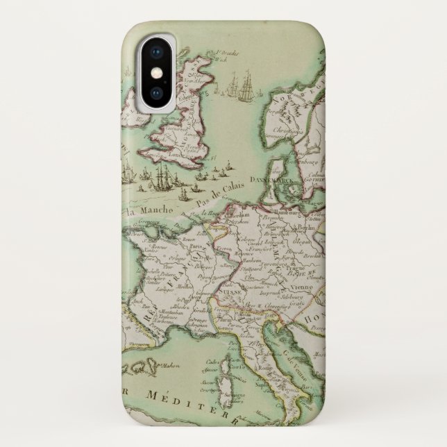 Map of Naval Attack on England by Napoleon Case-Mate iPhone Case (Back)