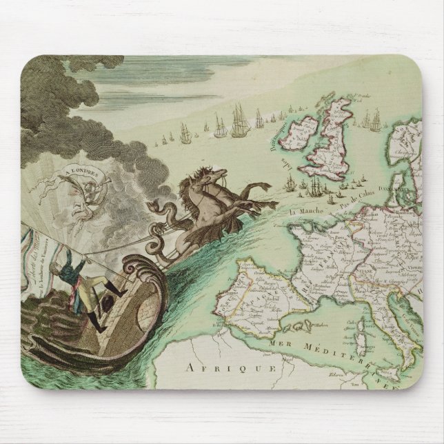 Map of Naval Attack on England by Napoleon Mouse Mat (Front)