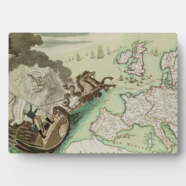 Map of Naval Attack on England by Napoleon Plaque (Front)