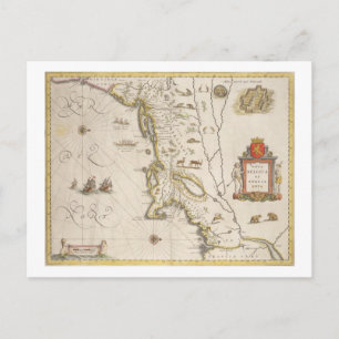 Map of New Belgium and New England, pub. in Amster Postcard