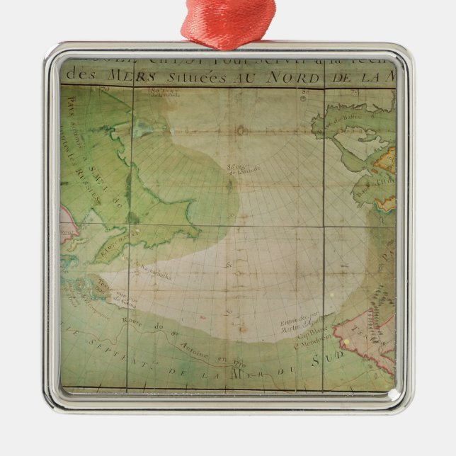 Map of New Discoveries Metal Tree Decoration (Front)