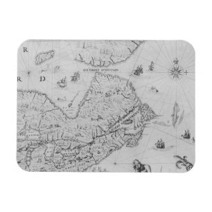Map of New France or Canada Magnet