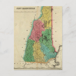 Map Of New Hampshire Postcard