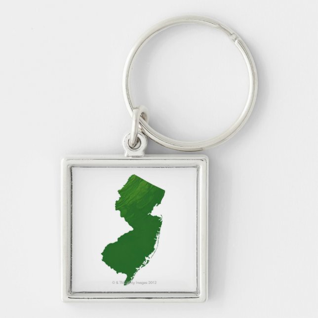 Map of New Jersey 2 Key Ring (Front)