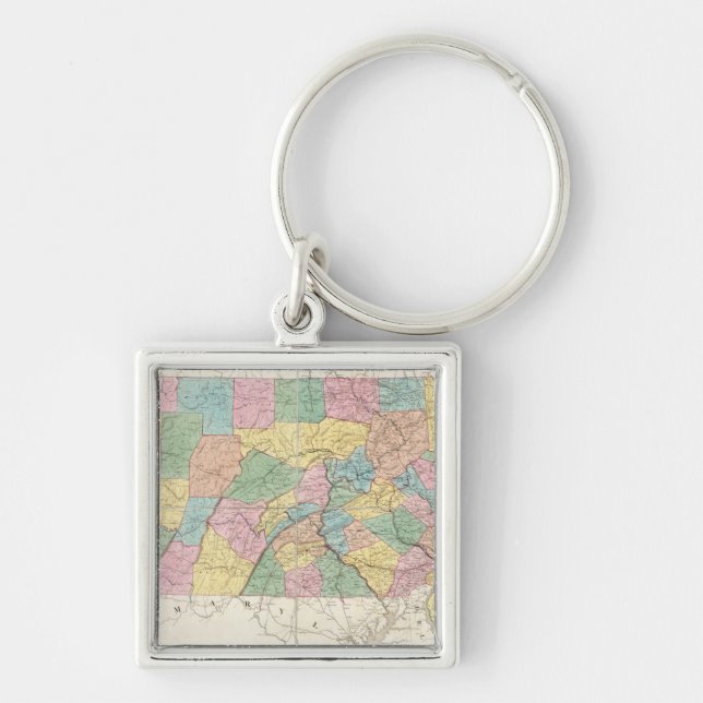 Map of New Jersey And Pennsylvania Key Ring (Front)