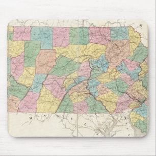 Map of New Jersey And Pennsylvania Mouse Mat
