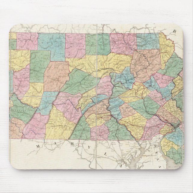 Map of New Jersey And Pennsylvania Mouse Mat (Front)