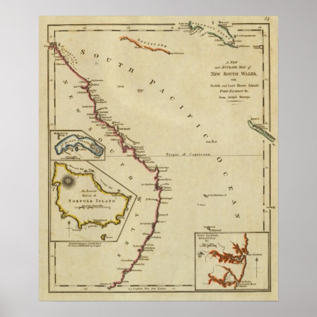 Map of New South Wales Poster (Front)